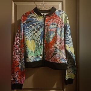 Nike Colorful Tropical Print Bomber Jacket Size XL
